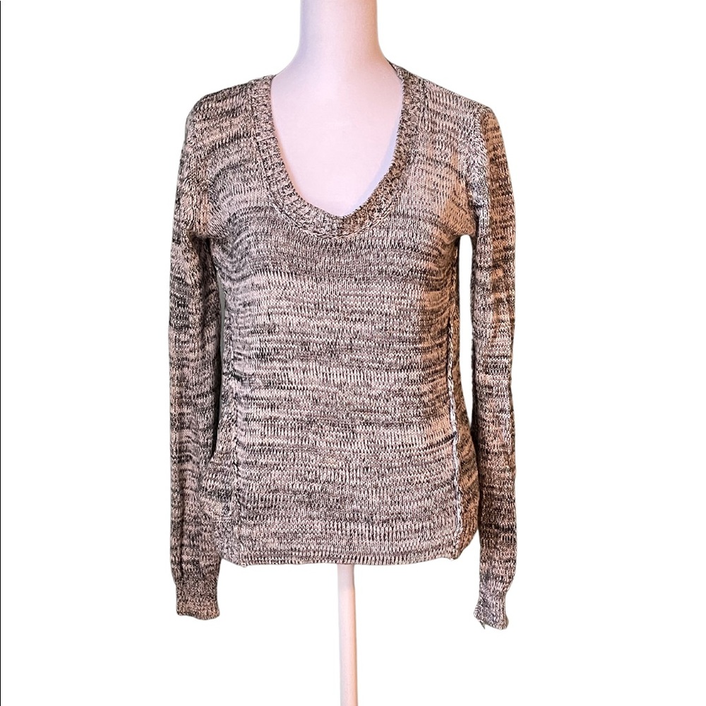 Central Park West Back Zip Sweater, S, Gray